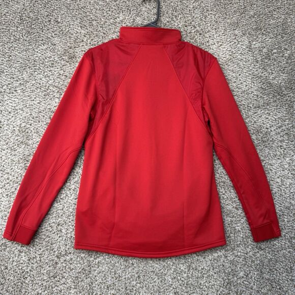 Under Armour Command Sweatshirt Womens Small Red 1/4 Zip Pullover Cowl Neck New - Picture 11 of 14